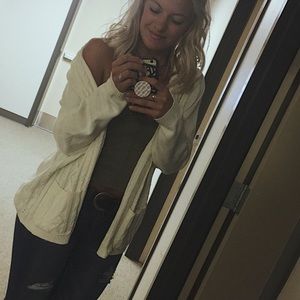 Cream Baggy Cardigan